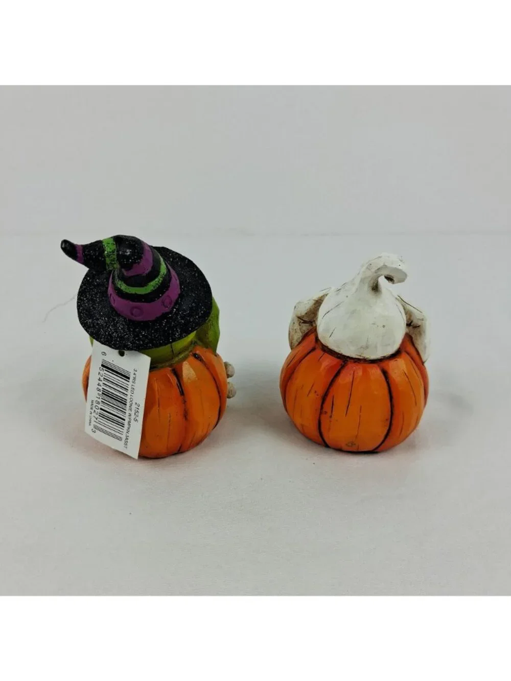 Delton Halloween LED Light-Up Ghost & Frog Pumpkin Figurines Battery Operated